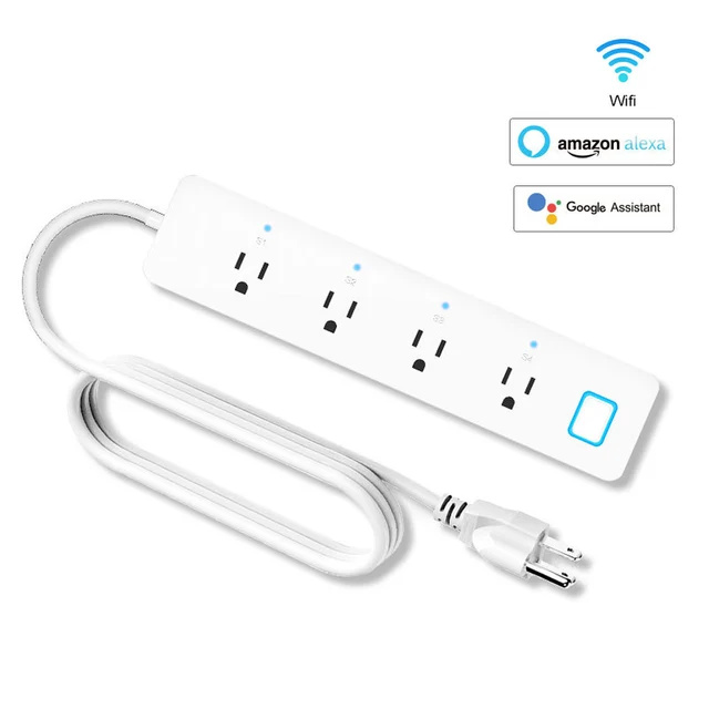 Smart Power Strip Wifi US 3AC Outlets Plug 2USB Ports Socket Tuya/Smart Life App Timing Control Support Alexa Google Home