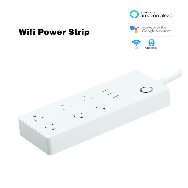 Tuya Smart WIFI Power Strip US with 3 USB Ports 6 Smart Plugs Power monitoring Individual Control Works With Alexa Google Home