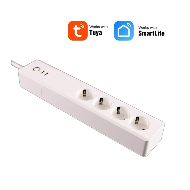 Tuya WiFi EU Smart Power Strip With 2 USB zigbee Wireless Remote Voice Control Timer Plug Work with Google Home Alexa